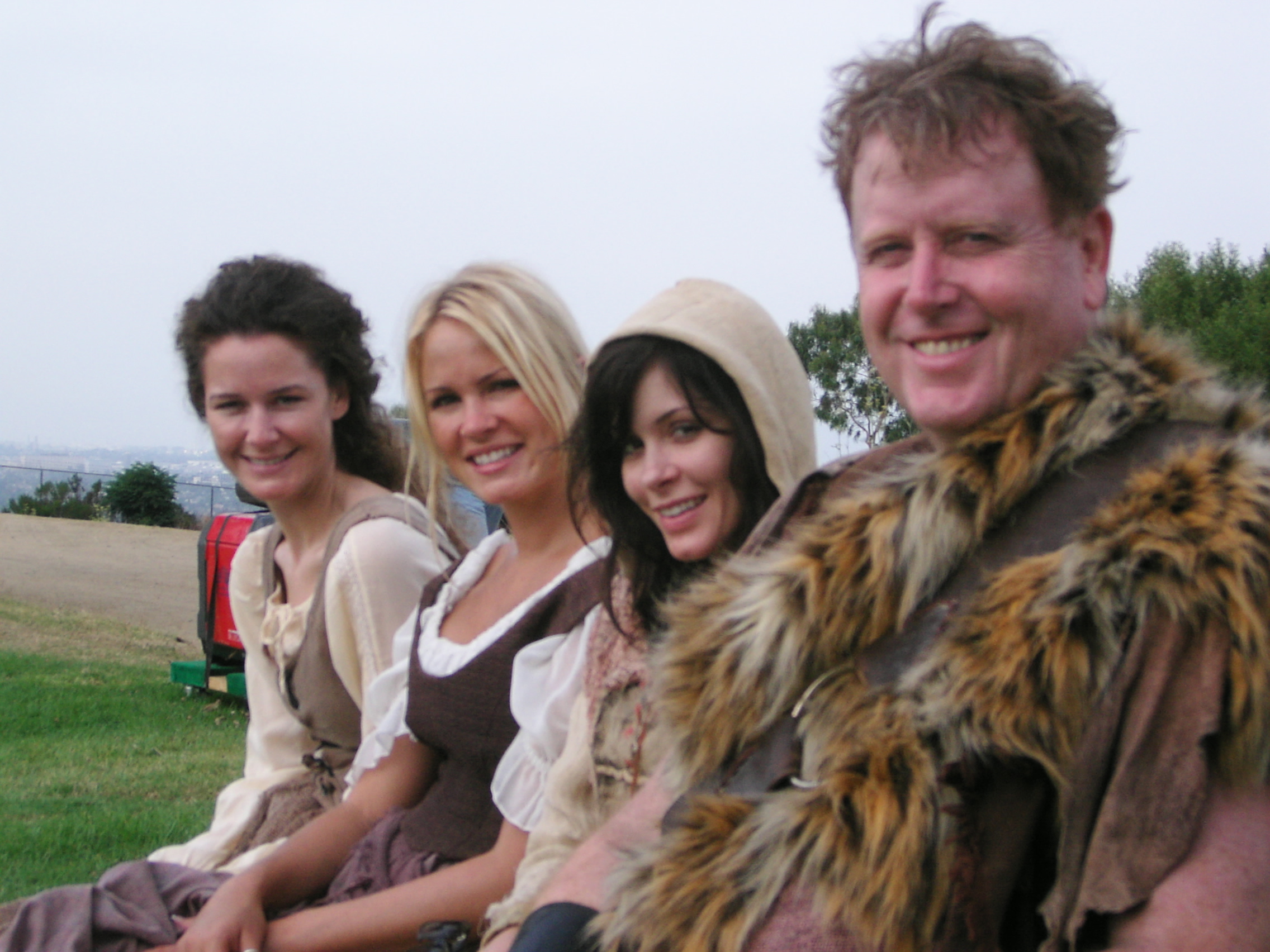 Chillin' with some wenches between shots for a FOX SPORTS SUPER BOWL commercial.