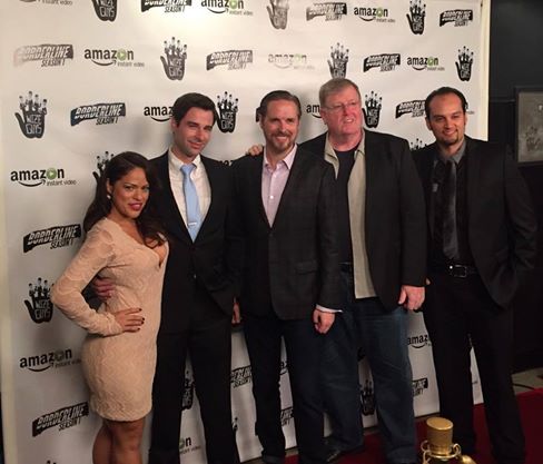 Thomas F. Evans on the Red Carpet for the premier screening of Borderline; with (L to R) Amaris Dupree, David Ballam, Eric Curtis Johnson, Thomas F. Evans and Claudio Pinto.