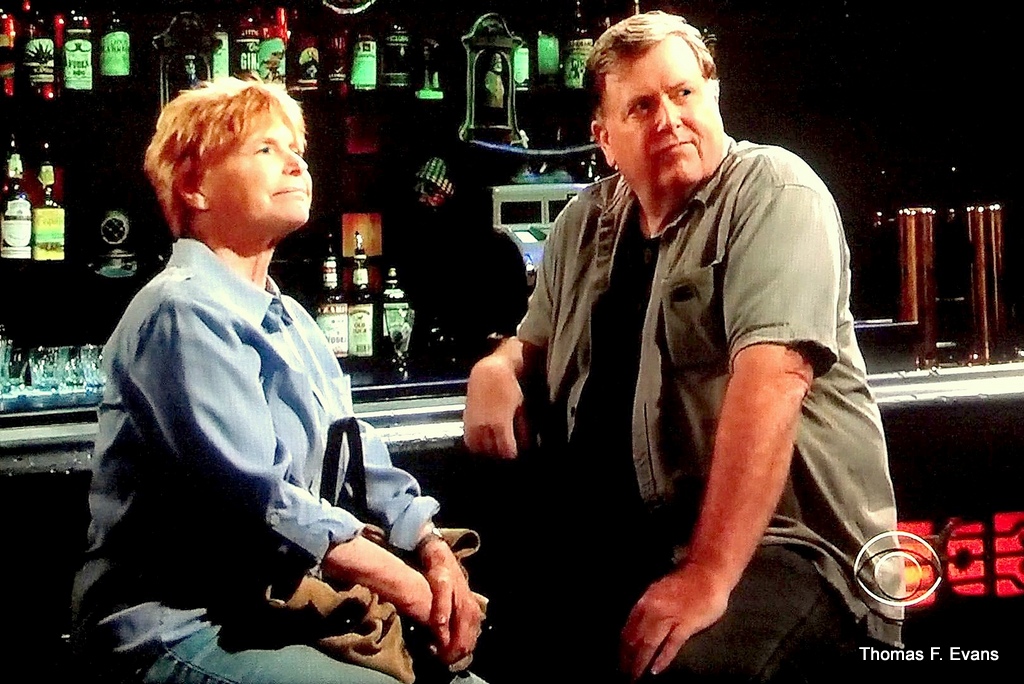 Thomas F. Evans on the set of 'The Young and The Restless' with Bonnie Franklin.