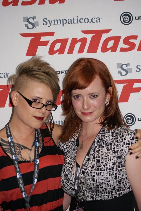 Aubrie Davis and Lindsay Goranson at Fantasia International Film Festival 2011 for the World Premiere of THE THEATRE BIZARRE