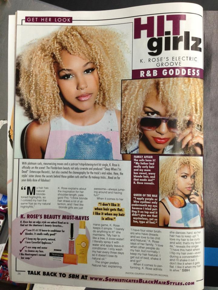 Featured Article on K.Rose Tandy. Sophisticates Black HairStyles magazine.
