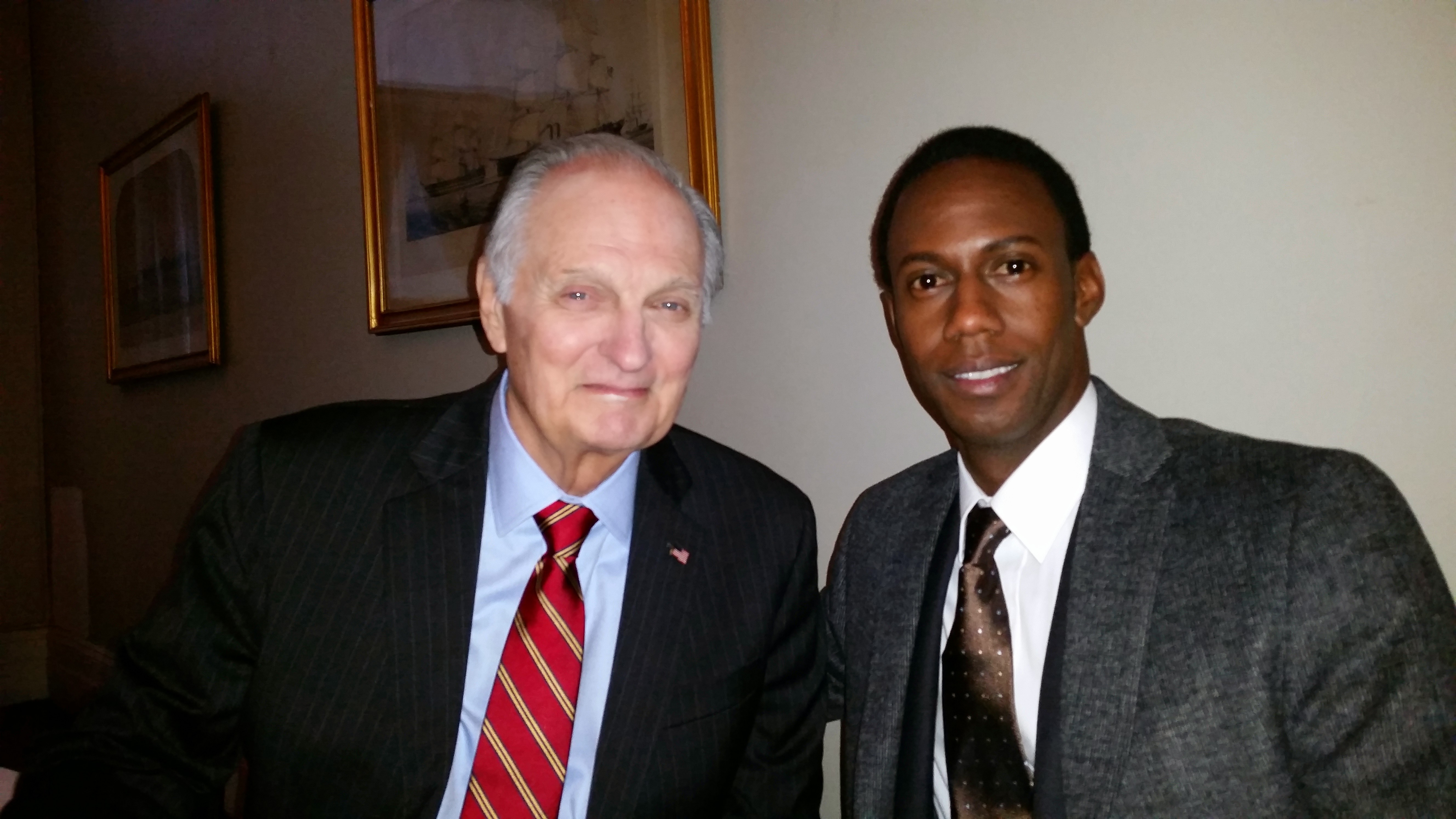 Irungu M. and Alan Alda on set of NBC's THE BLACKLIST