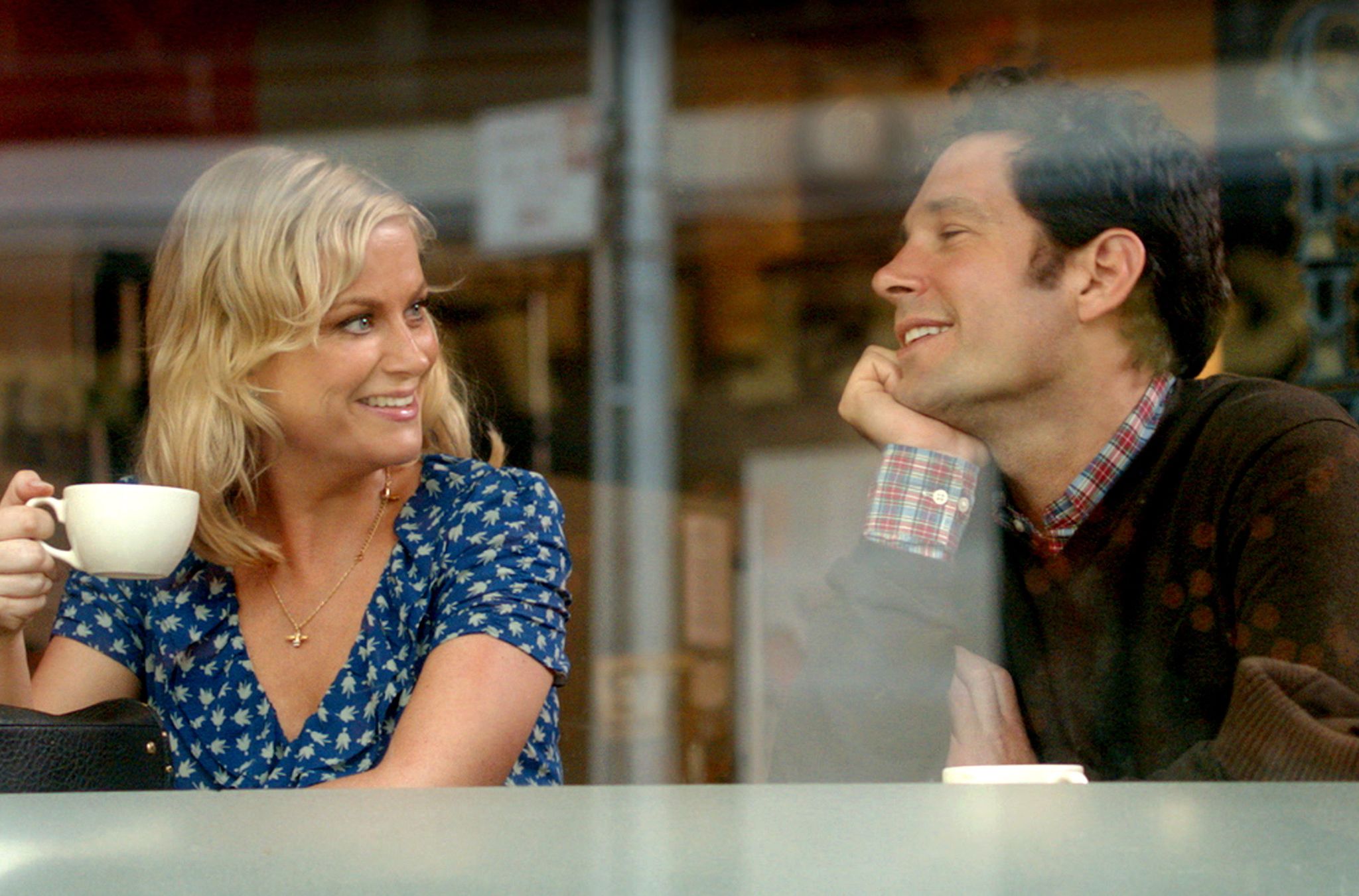 Still of Amy Poehler and Paul Rudd in They Came Together (2014)