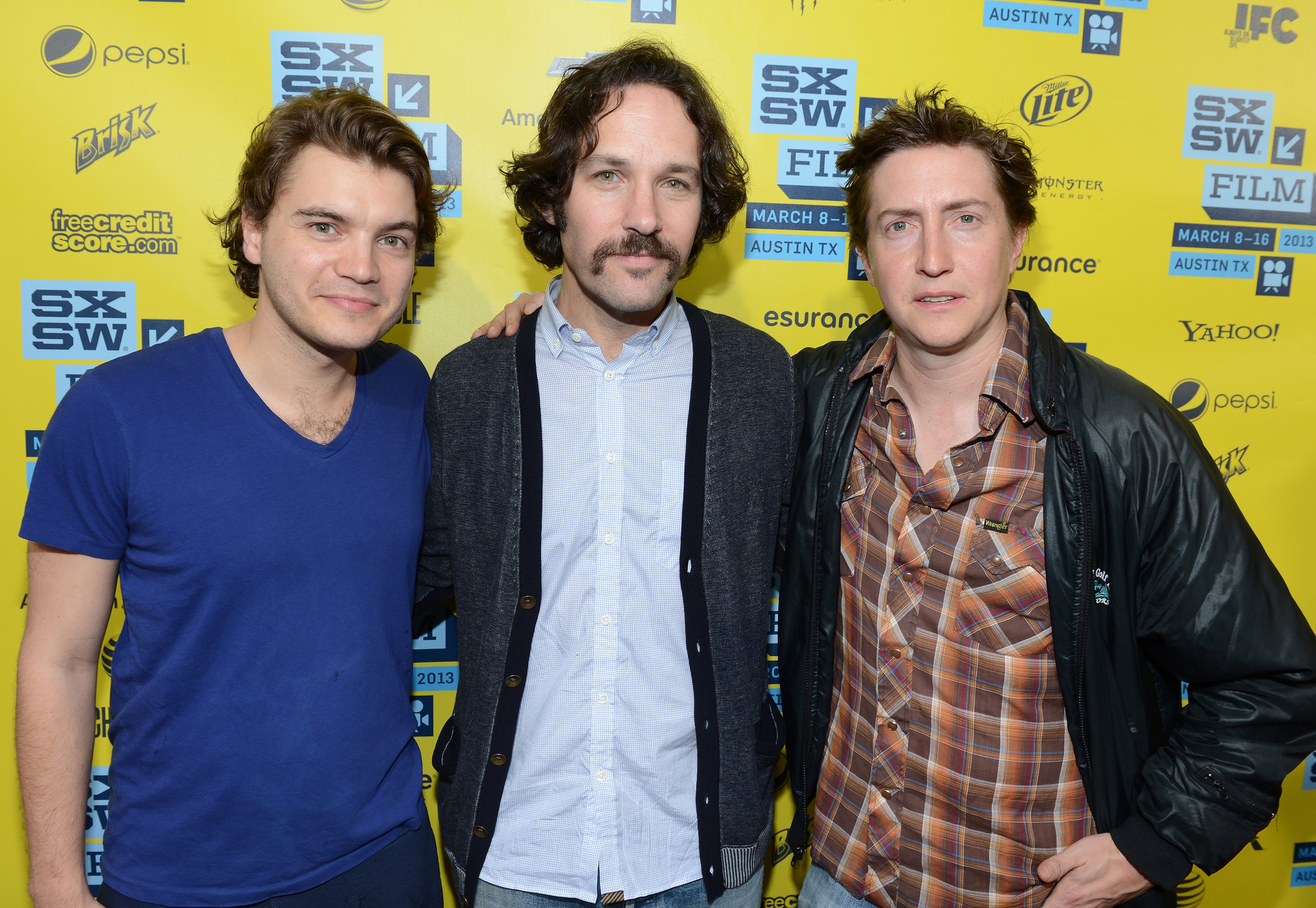 David Gordon Green, Emile Hirsch and Paul Rudd at event of Prince Avalanche (2013)