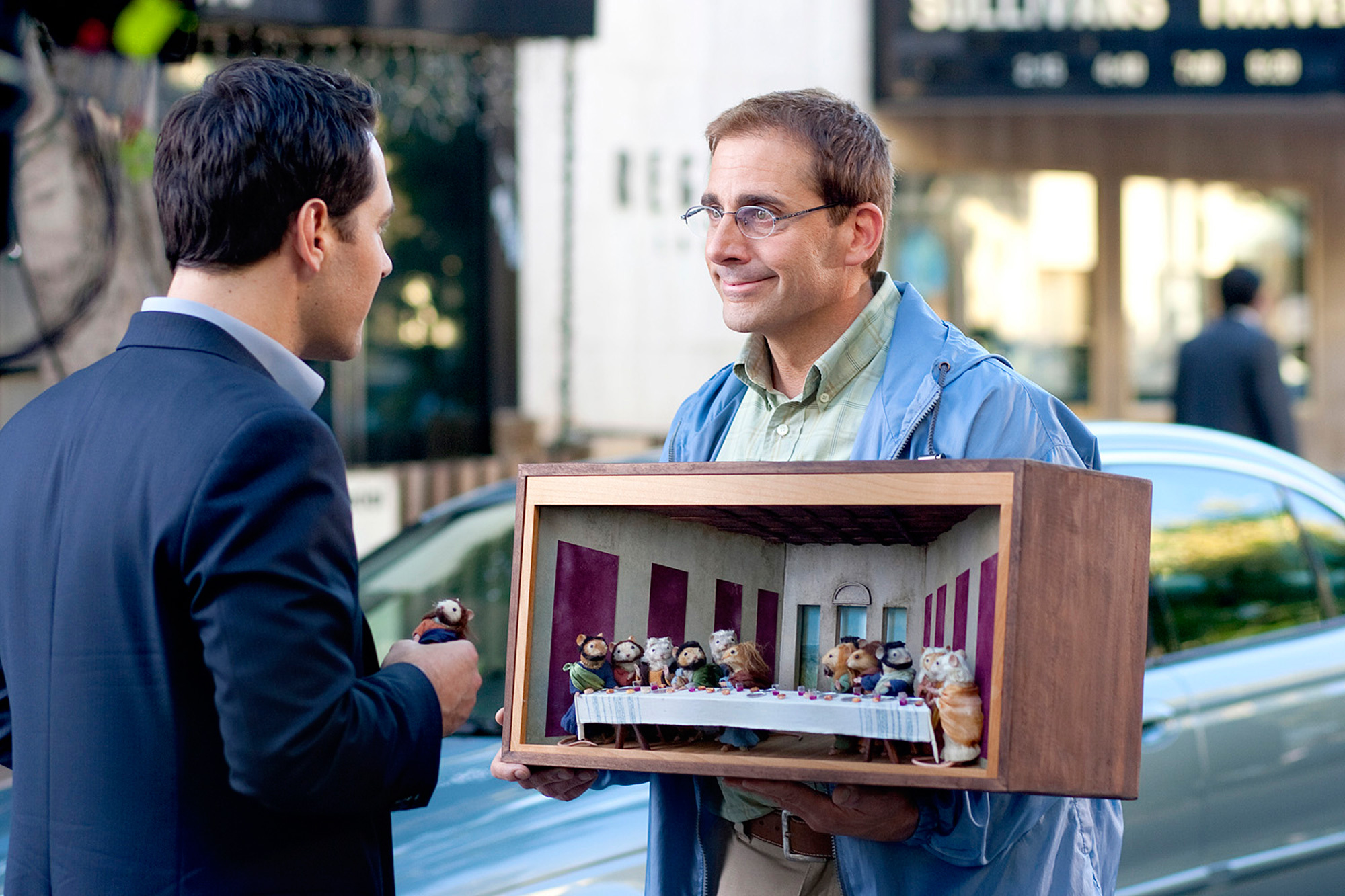 Still of Steve Carell and Paul Rudd in Dinner for Schmucks (2010)