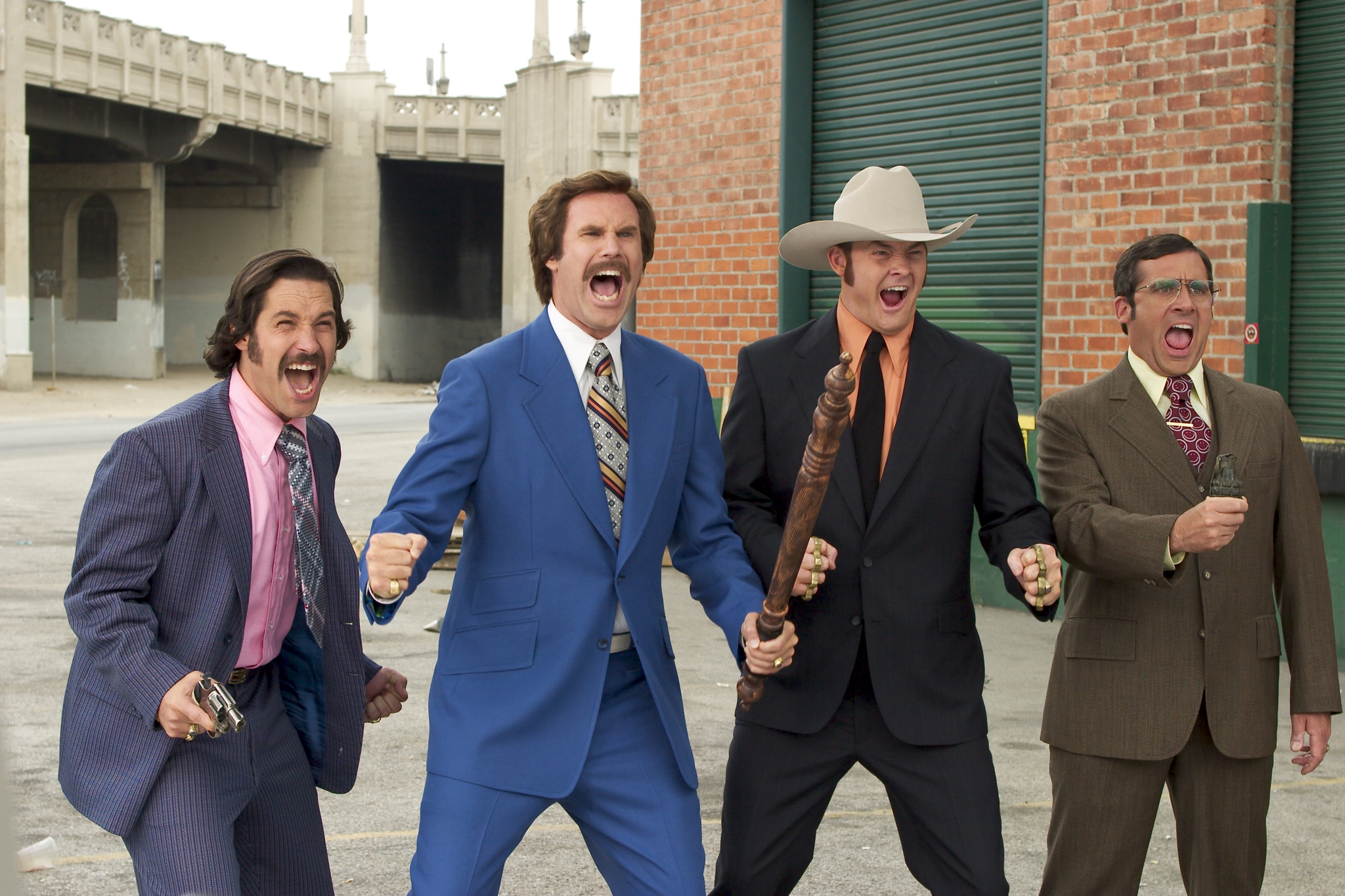 Still of Will Ferrell, Steve Carell, David Koechner and Paul Rudd in Ziniu vedejas: Rono Burgundzio legenda (2004)