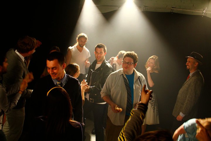 Brandon Hardesty during the filming of the short film 
