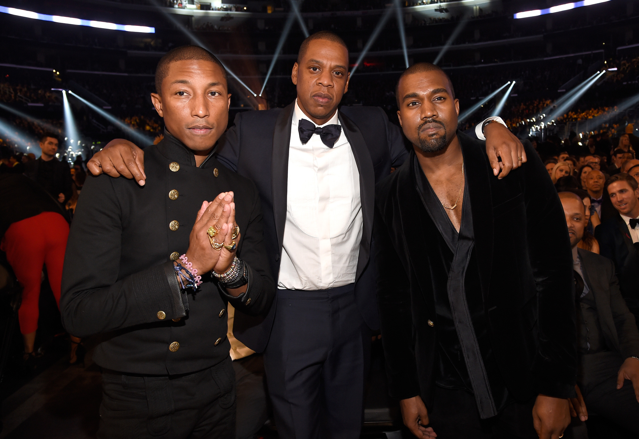 Jay Z, Pharrell Williams and Kanye West at event of The 57th Annual Grammy Awards (2015)