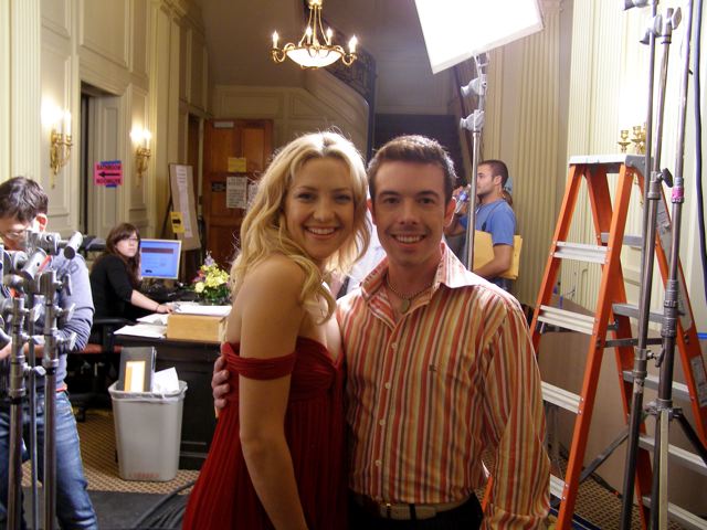 Rob Rota with Kate Hudson on the set of My Best Friend's Girl