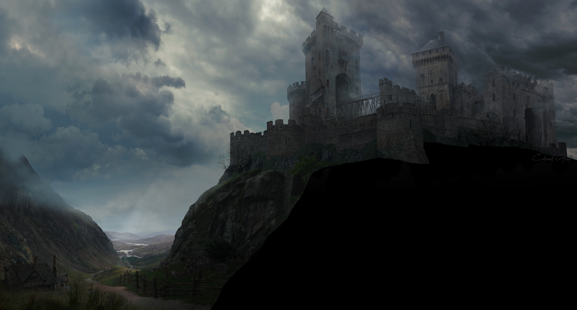 Matte-painting for The Tudors by Edward Grad