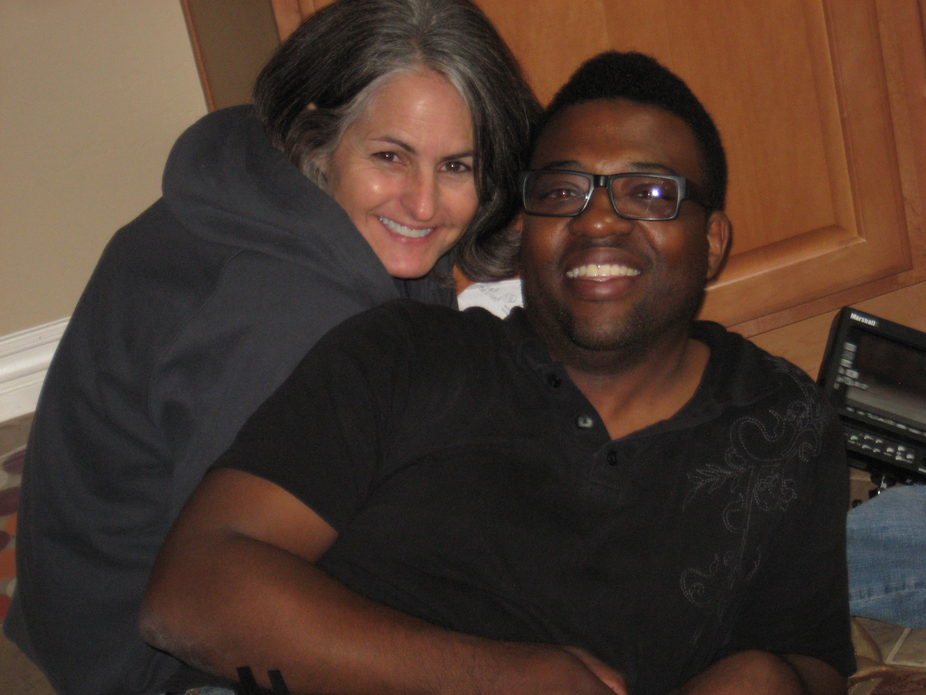 Diane M. Dresback (writer, director) with Director of Photography, Earnest Robinson on set for BLACK CLOUD.