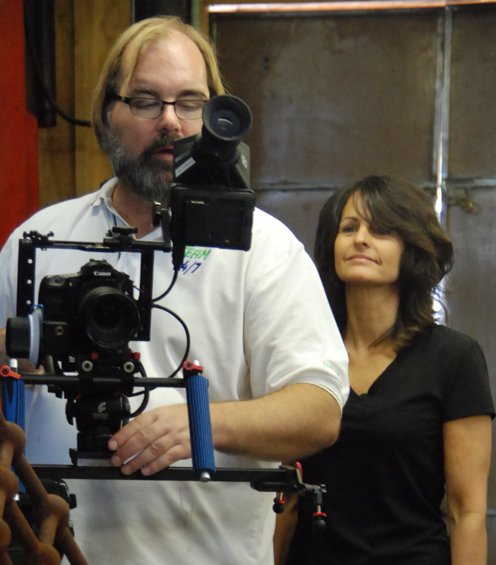 On set of SPARK - Diane M. Dresback- writer and director, JW Lee - DP (2012)