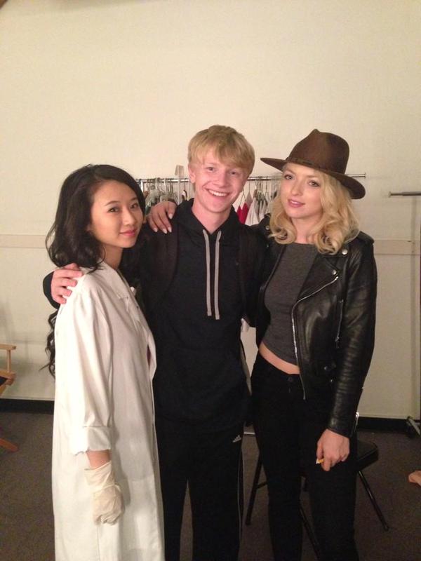 Joseph with Francesca Eastwood and Annie Q on the Cardinal X set.