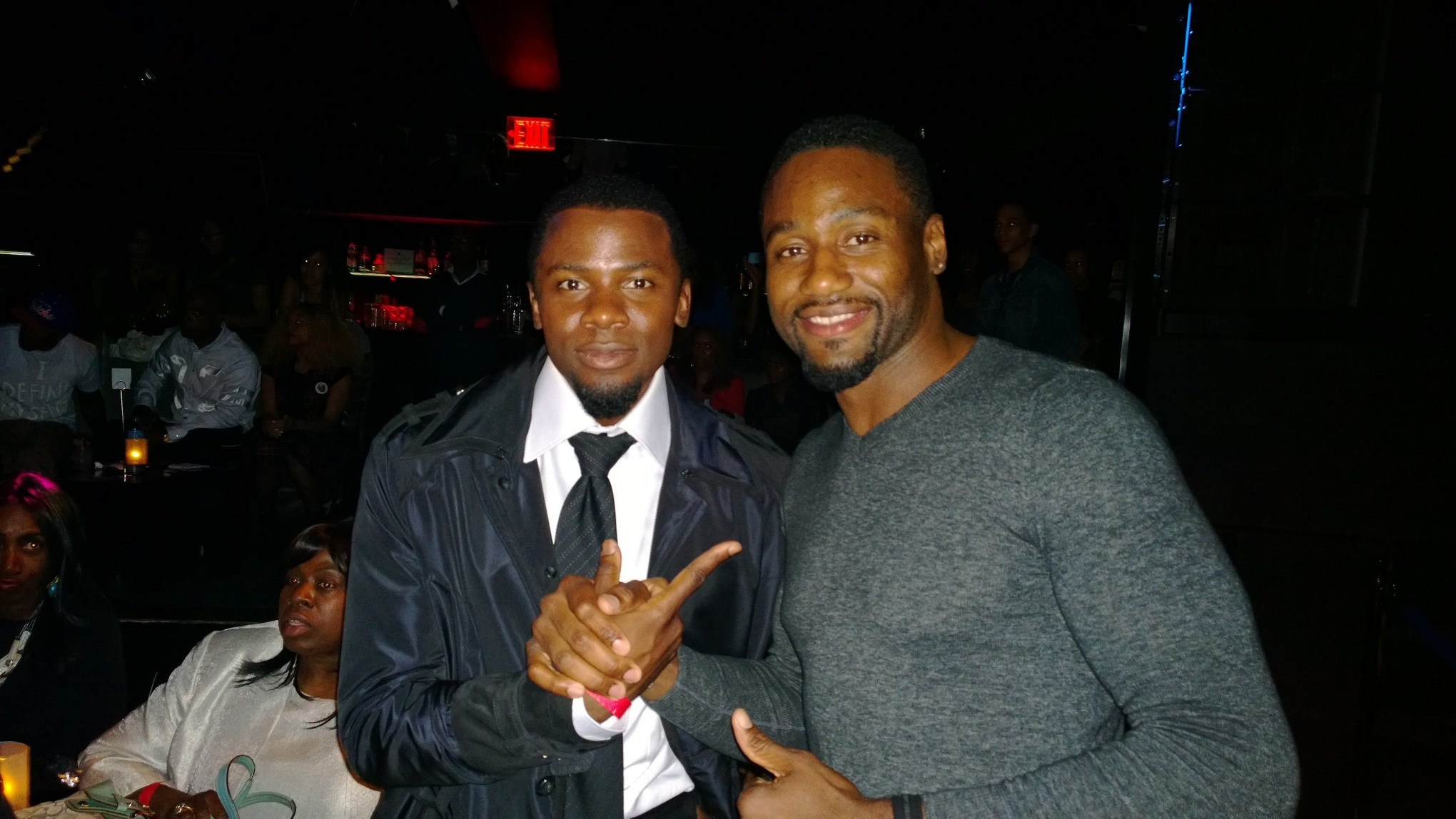 Actor Derek Luke and Yarc Lewinson at Urban Film Festival after party 9/19/13.