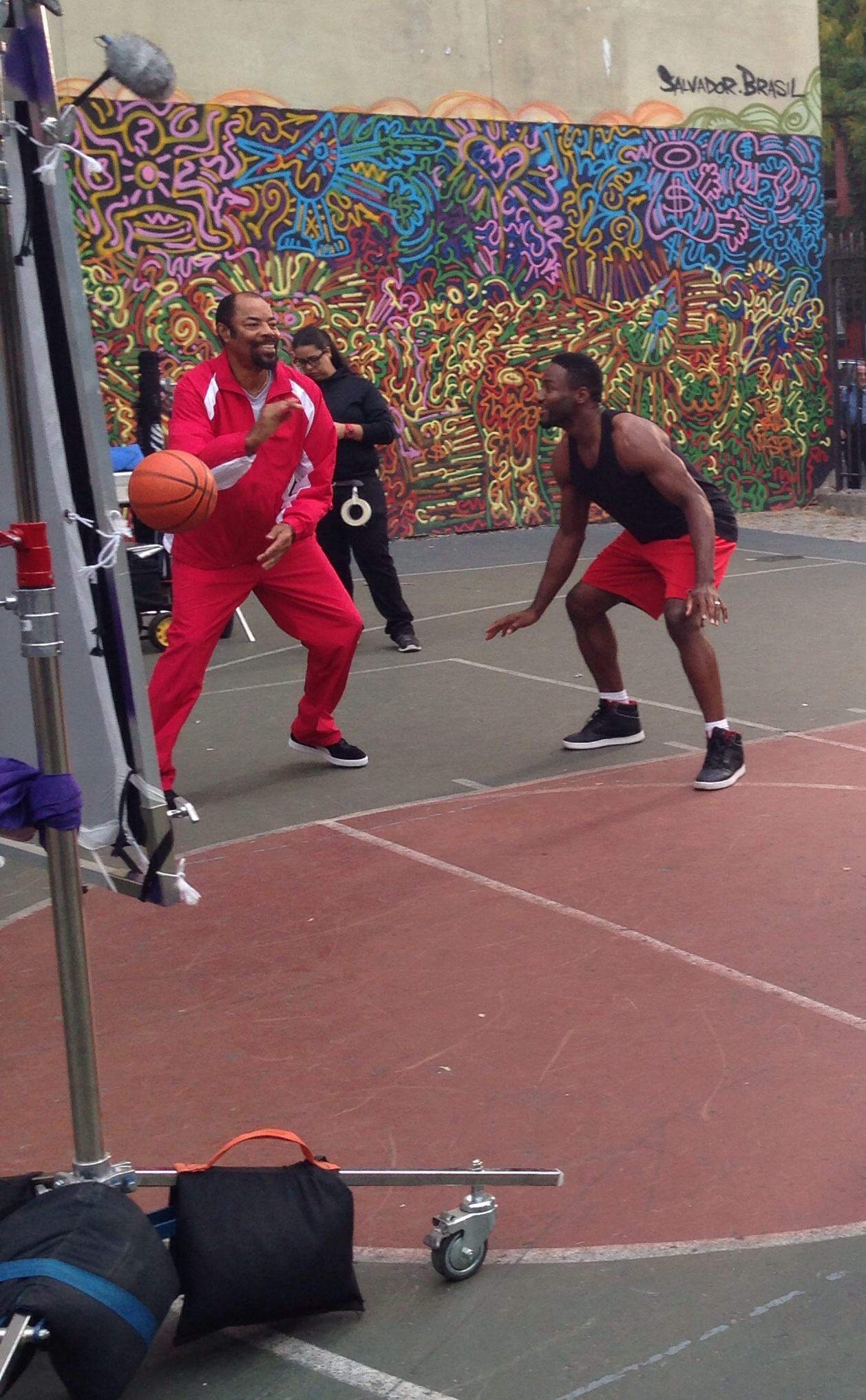 Walt Clyde Frazier and Yarc Lewinson on set 10/2013