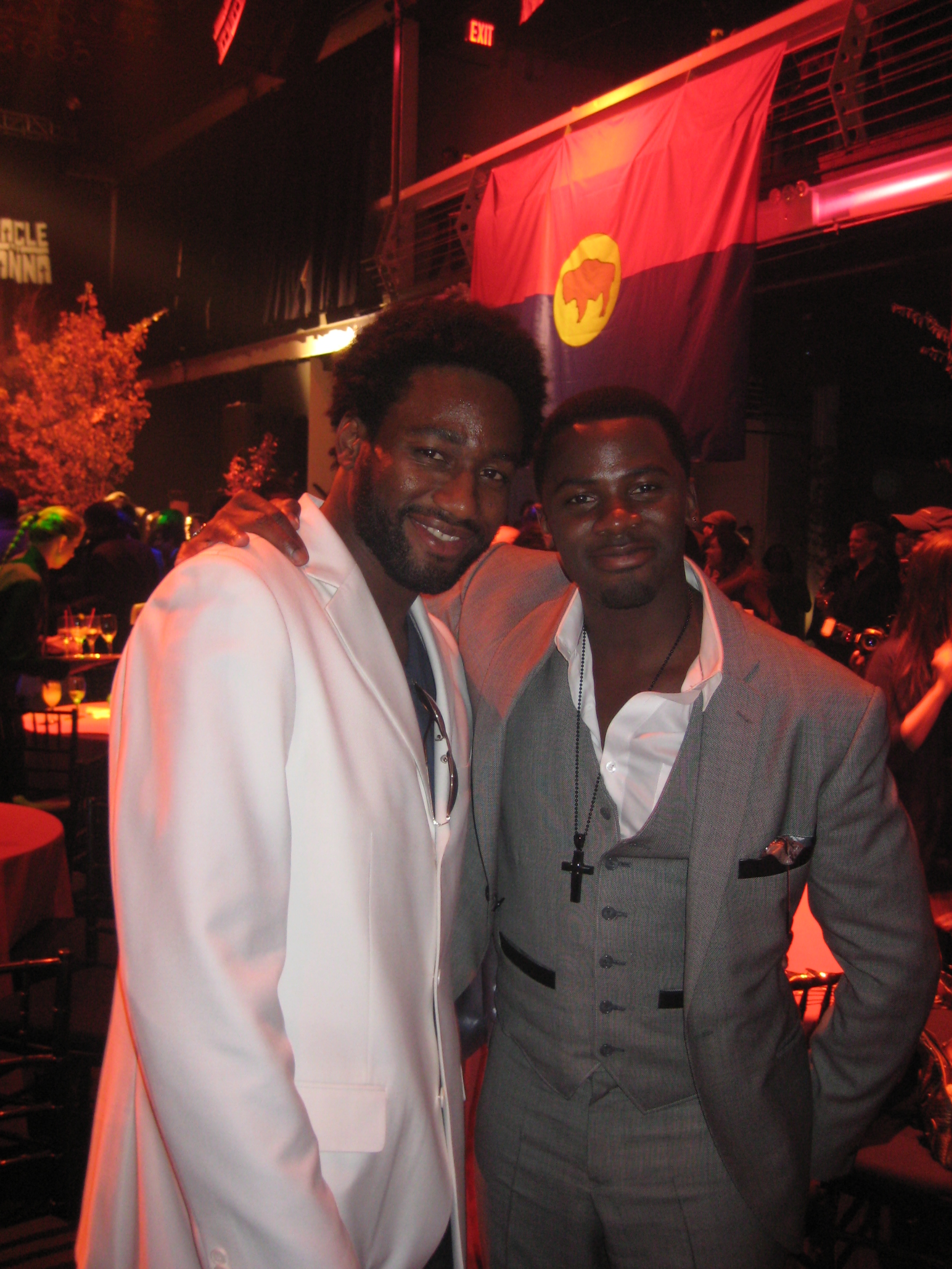 Yarc Lewinson and Derek Luke at Miracle at St. Anna's NYC red carpet premiere.