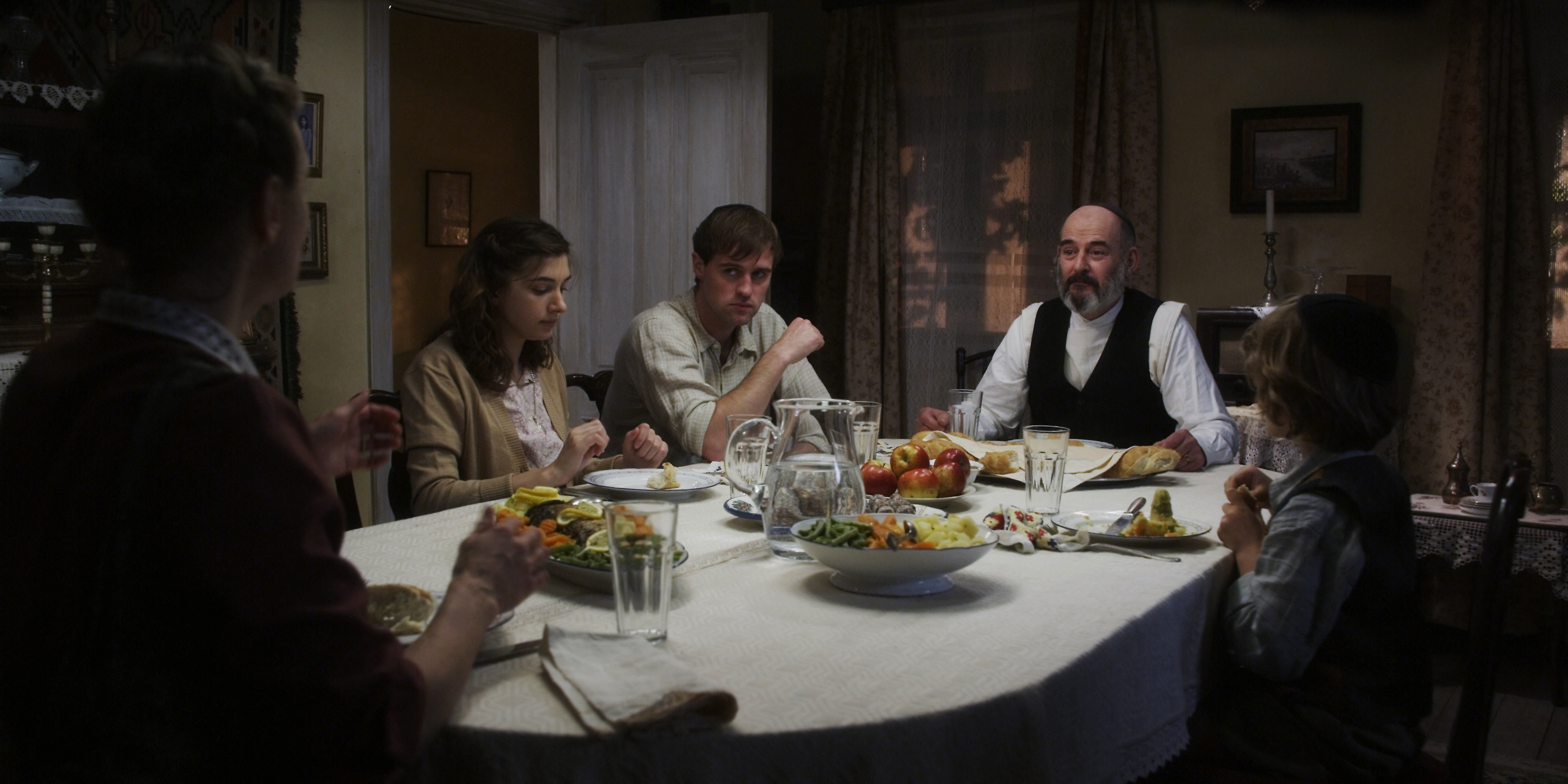 Still of Heather Bleasdale, Jonas Armstrong, Richard Albrecht and Jade Moulla in Walking with the Enemy (2013)