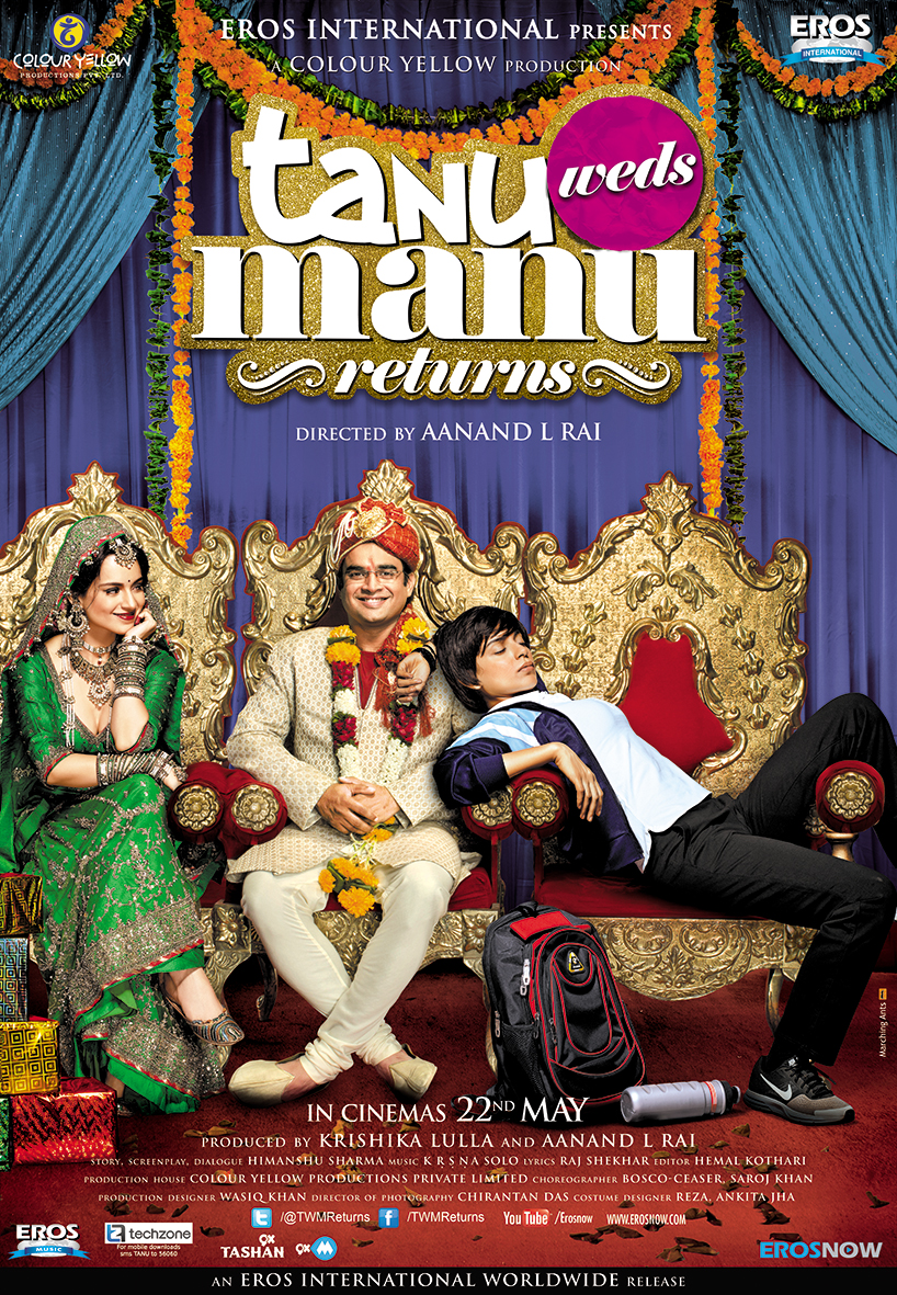 Madhavan, Kangana Ranaut and Swara Bhaskar in Tanu Weds Manu Returns (2015)