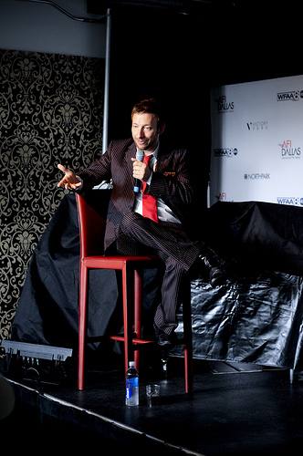 Paul Salfen moderating a panel at the AFI Dallas Film Festival.