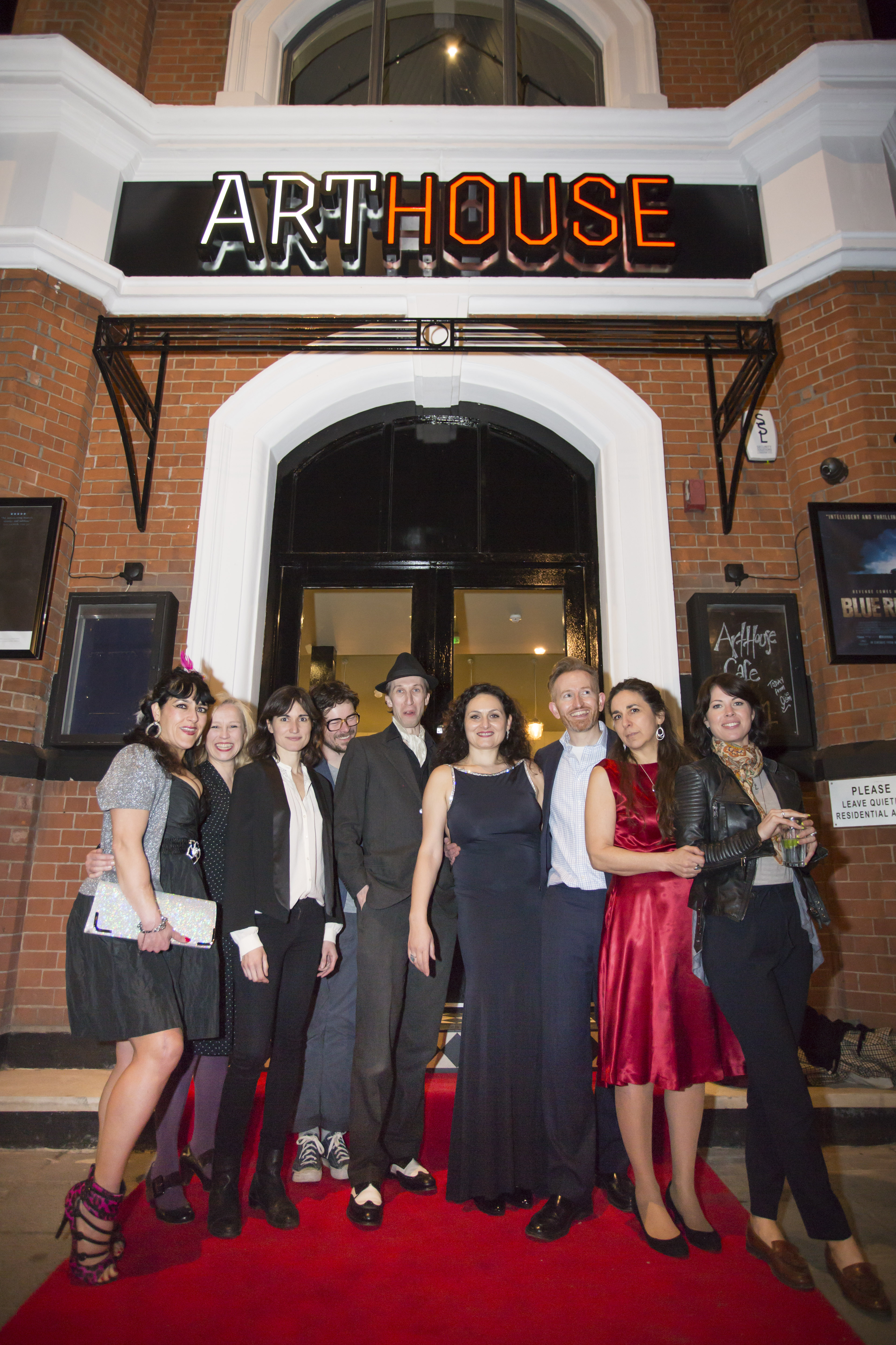 Group photo at a screening of L'Assenza outside the Art House Cinema in London. With producer Carey Born and actresses Lia Alù and Susanna Cappellaro.