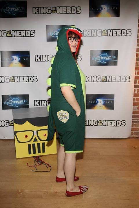 Stephanie Pressman on the red carpet for TBS' King of The Nerds Season 2 Premiere
