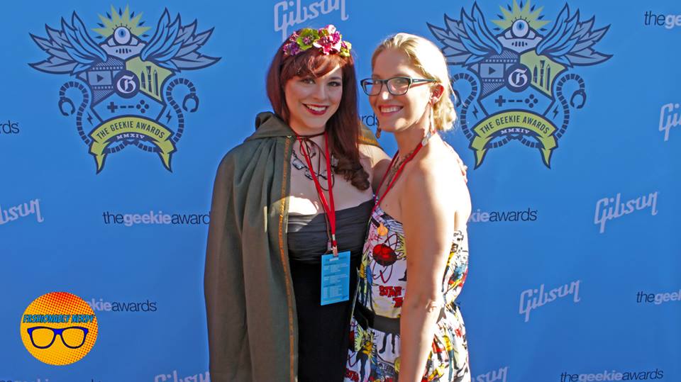 Stephanie Pressman & Samantha Mason of Fashionably Nerdy on The Red Carpet of The Second Annual Geekie Awards 2014