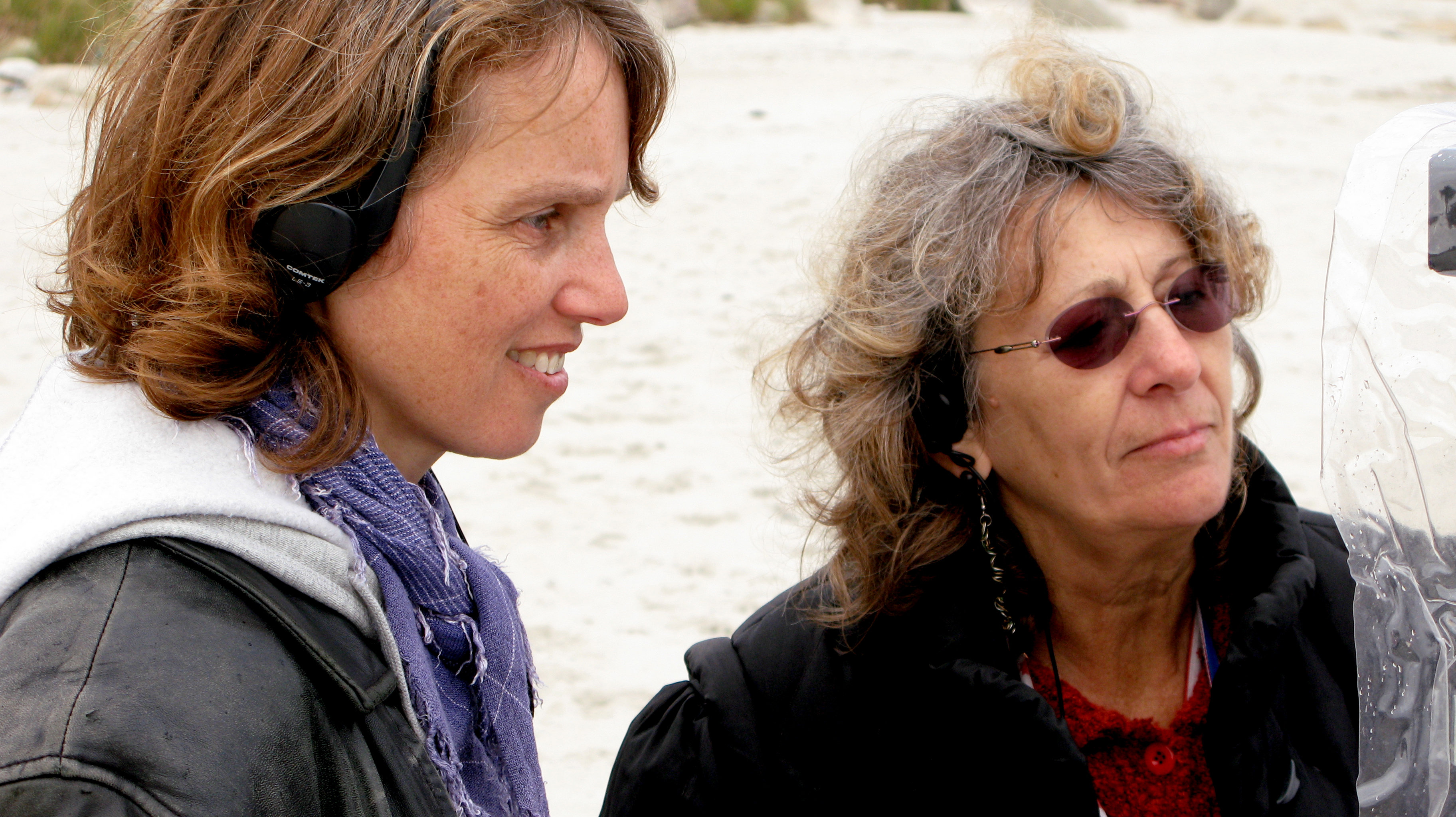 Director Ann Verrall and Script Supervisor Maggie Thomas on the set of Nonsense Revolution