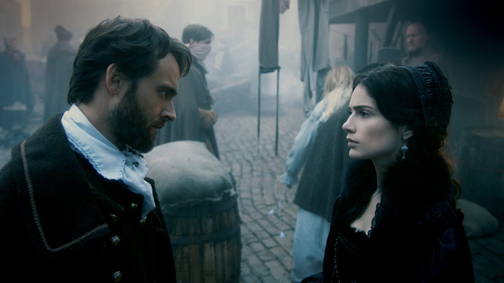Still of Stuart Townsend and Janet Montgomery in Salem (2014)