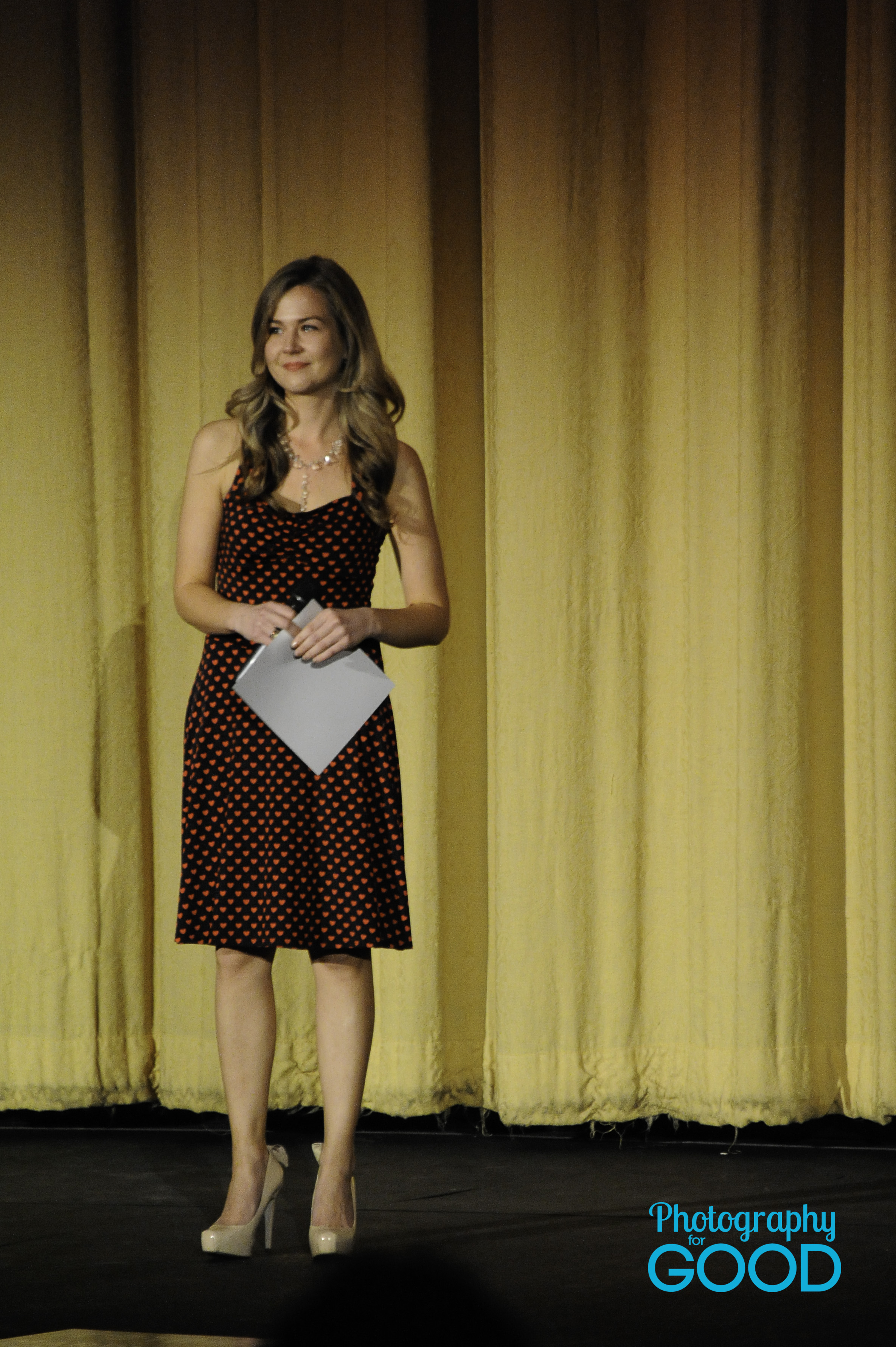 Cassie Jaye speaking on stage during the world premiere of 