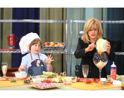 Jake on set with host Bonnie Hunt of 