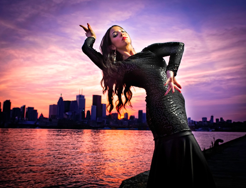 Flamenco dancing with the Toronto Skyline