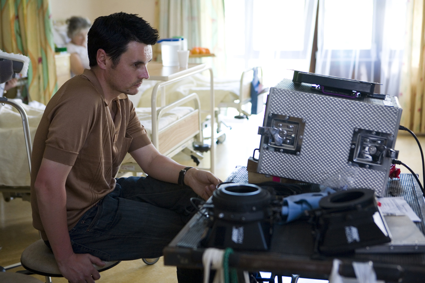 Robert Hackett on the set of 'Patience'