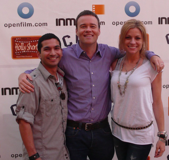 Holger Moncada, Director Michael Gunn, and Julia Denton at the HollyShorts Film Festival in LA 2010 for the 