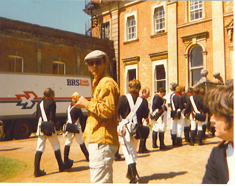 Alun Huges on the set of Soldiers BBC 1985