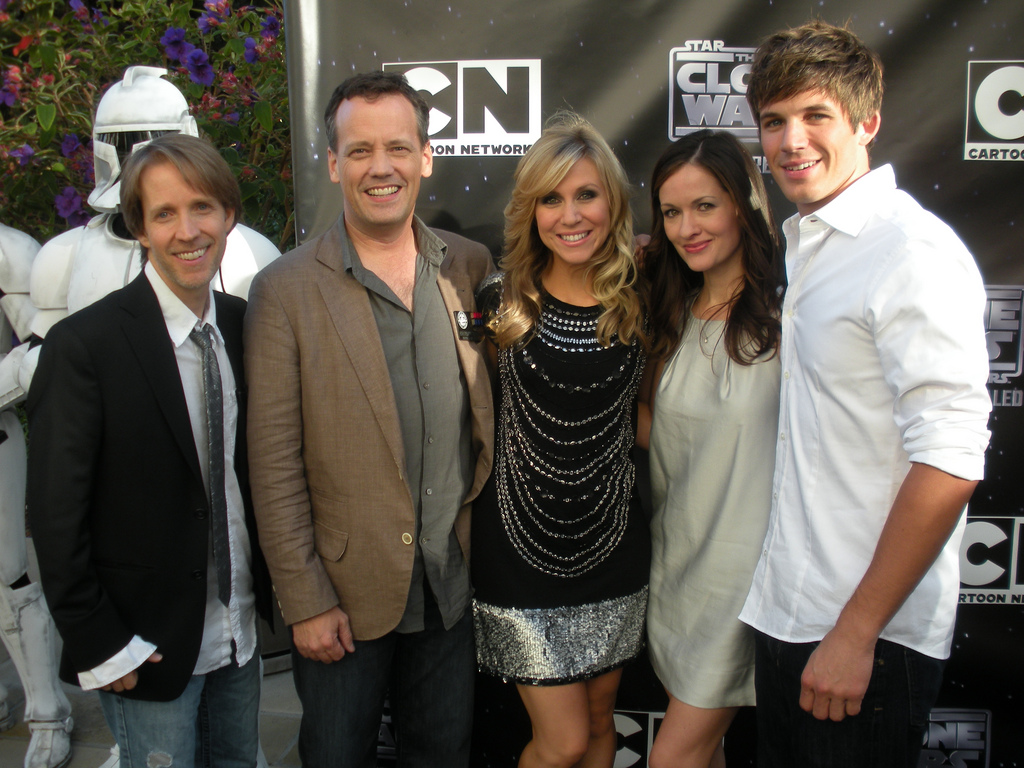 Cast of Star Wars: The Clone Wars at the Season 2 premiere. JAT, Dee Bradley Baker, Ashley Eckstein, Catherine Taber and Matt Lanter