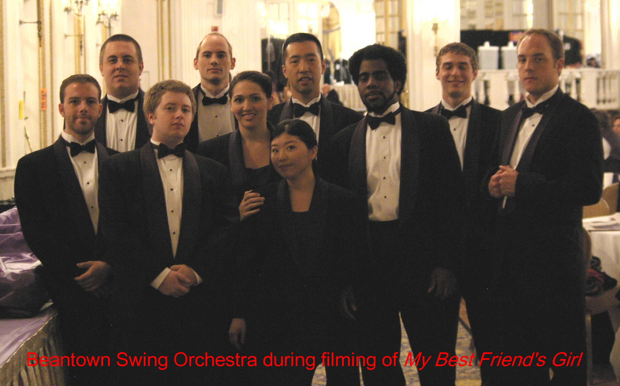 Beantown Swing Orchestra during filming of My Best Friend's Girl