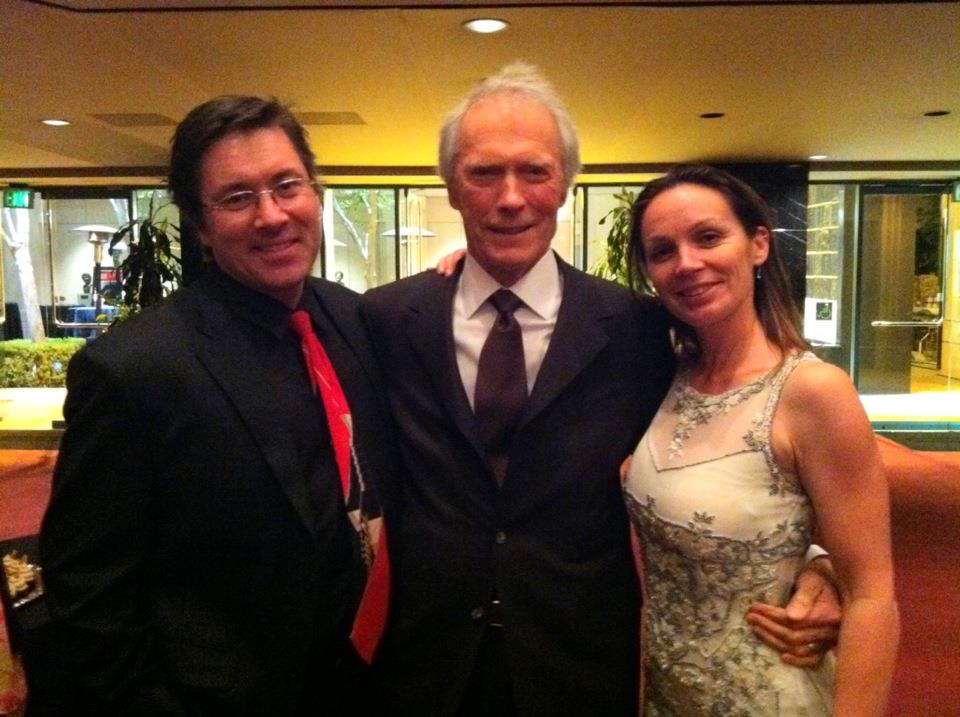 Hilaire Brosio, Clint Eastwood and Szilvia Gogh at the Society Of Camera Operators Awards