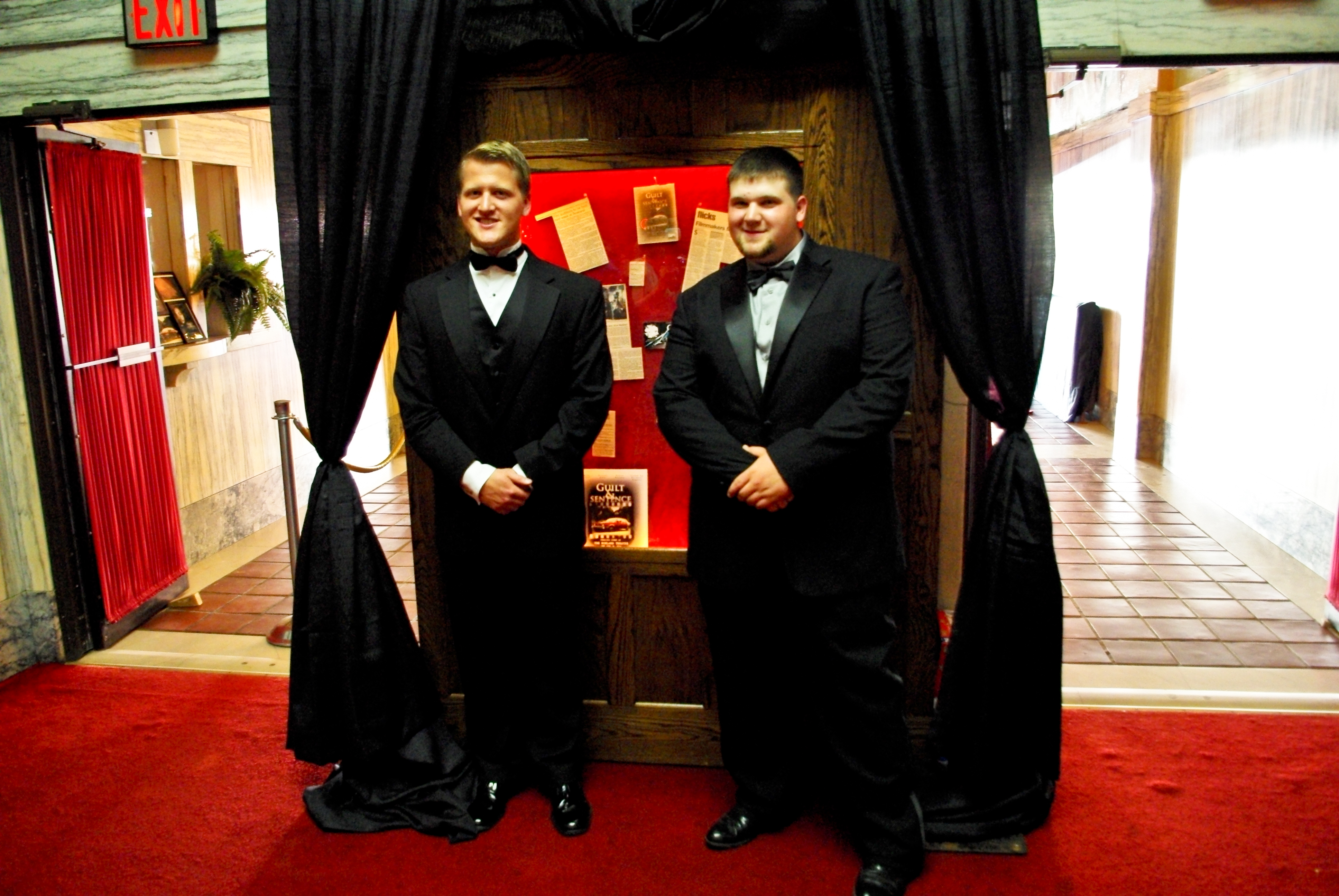 Spencer Folmar (Director) and Assistant Director (Nicholas Coble) at the premiere of 