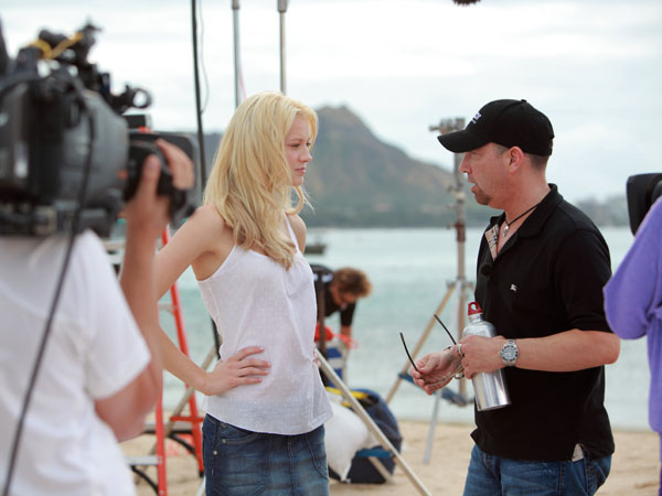 Giving Mandy Bork direction on Cover Girl commercial.