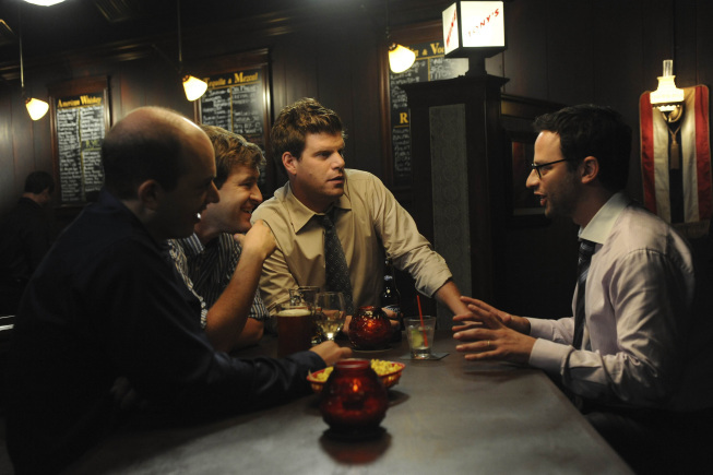 Still of Mark Duplass, Paul Scheer, Stephen Rannazzisi and Nick Kroll in The League (2009)