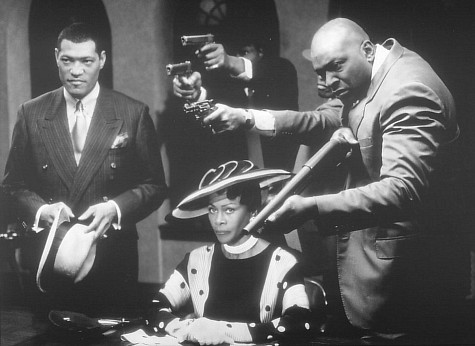 Still of Laurence Fishburne, Cicely Tyson, Paul Benjamin and Eddie Bo Smith Jr. in Hoodlum (1997)