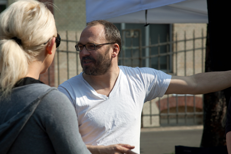 Anne Walser (Producer) and Cihan Inan on set for the movie AMOK in Zürich (CH)