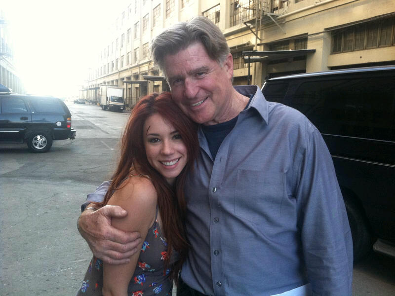 JILLIAN ROSE REED ON SET of 'AGE OF DINOSAURS' WITH TREAT WILLIAMS 11/2012