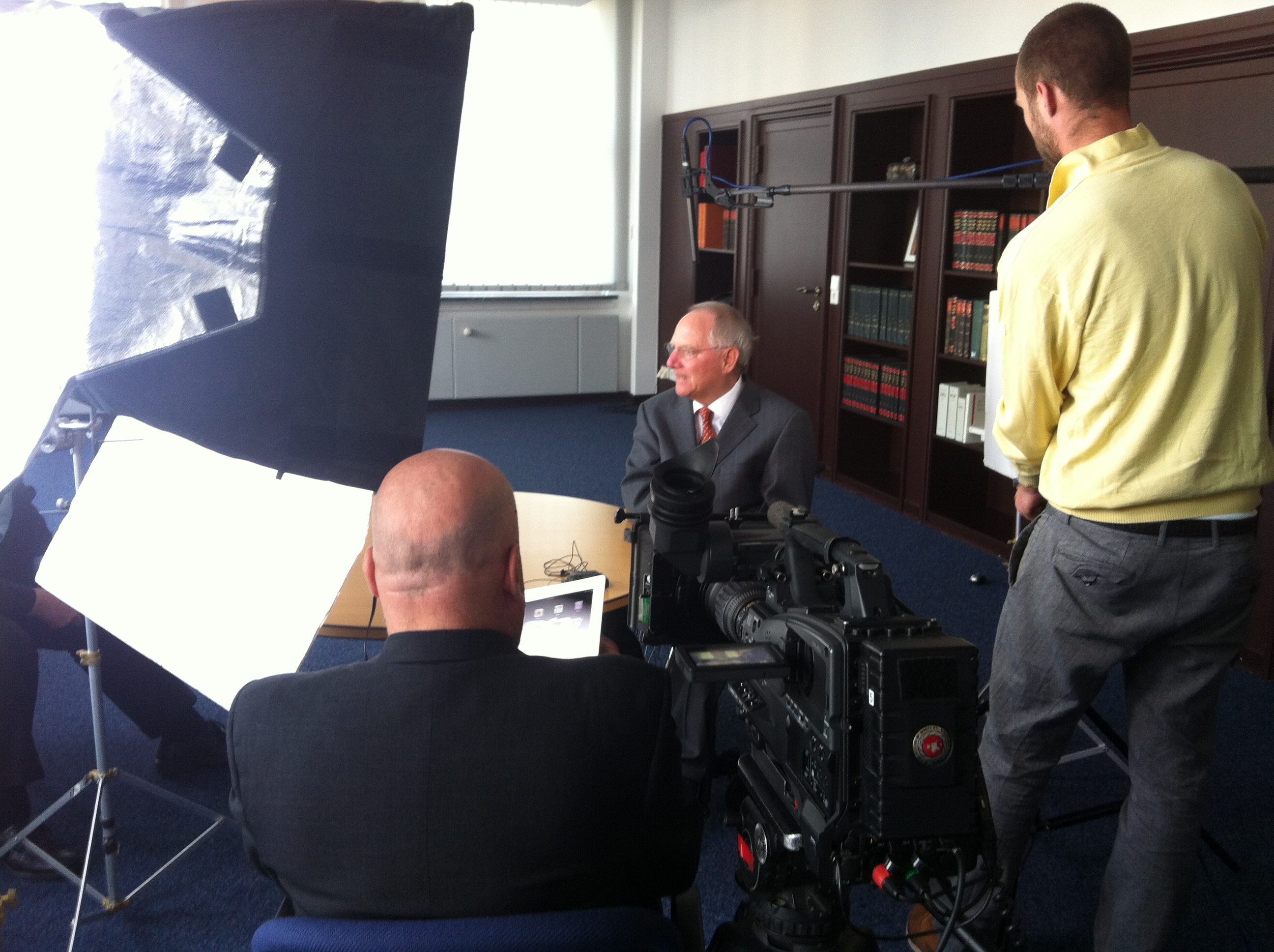 Interview with the German Finance Minister Wolfgang Schäuble for a big ARTE documentary series about Capitalism by director Ilan Ziv.