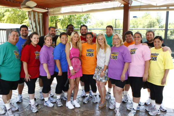 Still of Anna Kournikova, Alison Sweeney, Aaron Thompkins, Adam Hurtado, Jessica Delfs, Jesse Atkins and Lisa Mosley in The Biggest Loser (2004)