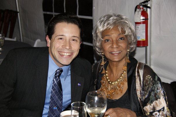 Matthew F. Reyes dines with Nichelle Nichols at the NASA Ames Research Center 70th Anniversary Gala