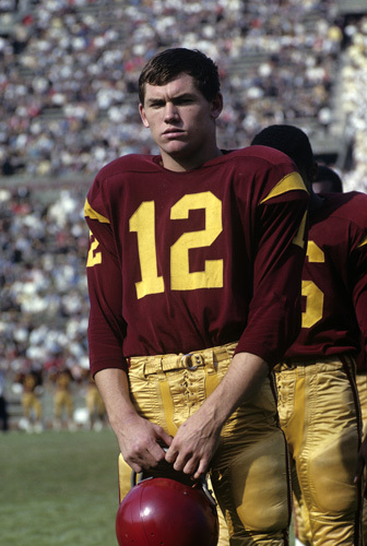 Pete Beathard playing for the University of Southern California Trojans football team