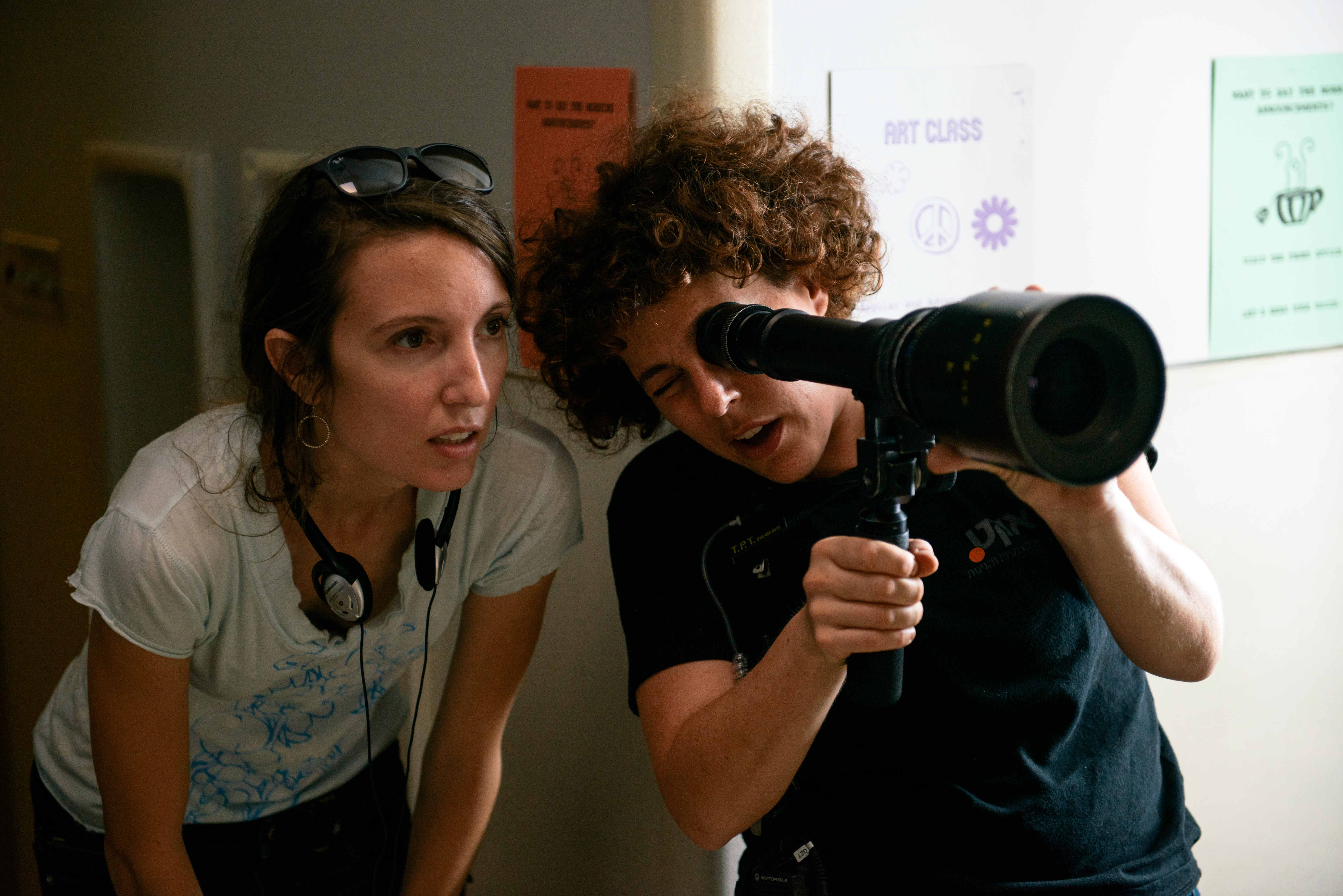 Director/Producer Melissa Hoppe with Director of Photography Daniella Nowitz on set.