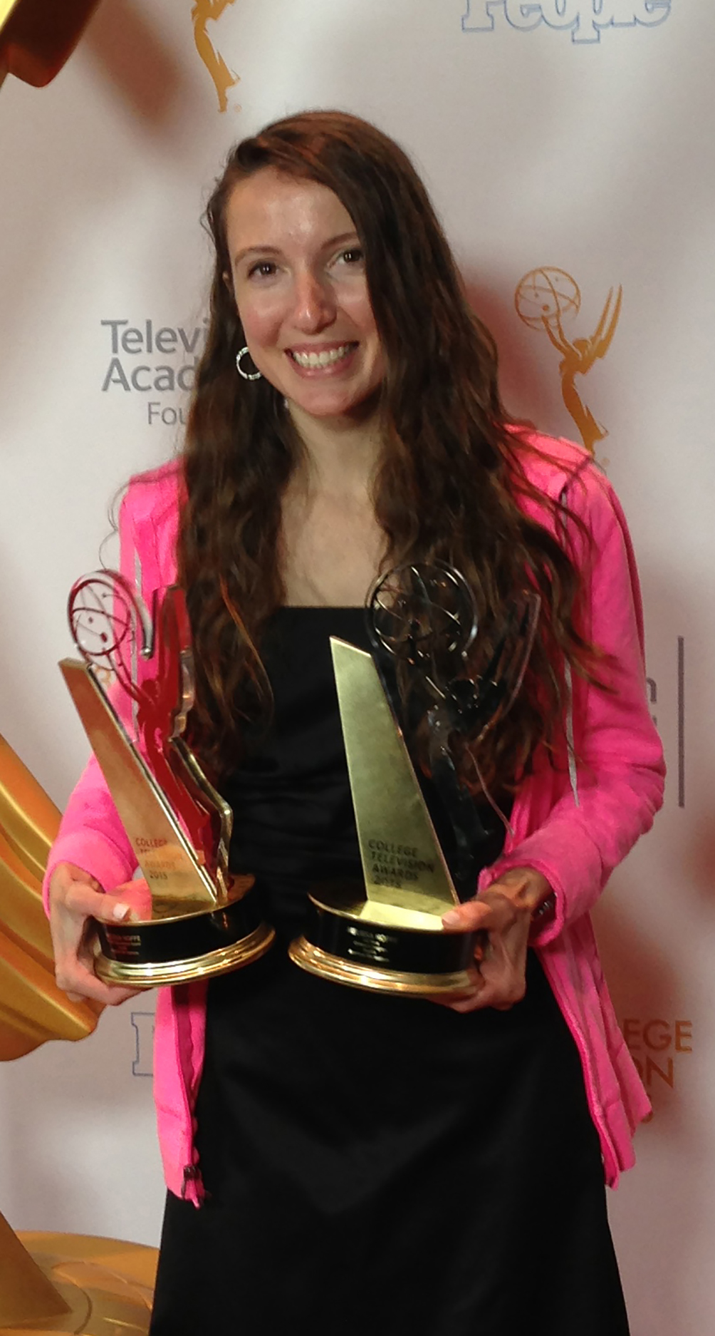 Melissa took home two Emmys from the College Television Awards ceremony in Los Angeles on April 23, 2015.