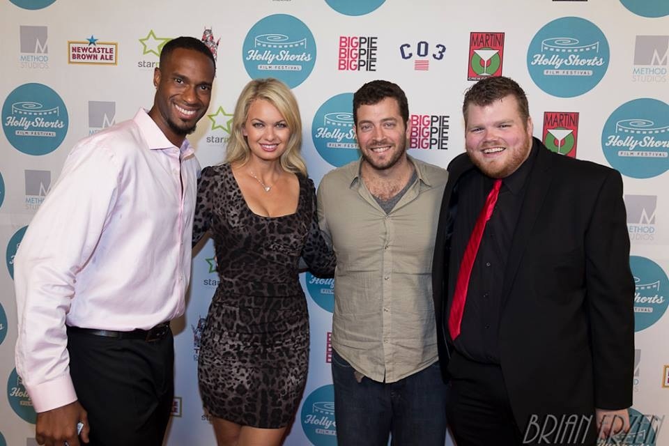 Producer/actress Angeline Rose Troy attends closing night of HollyShorts film festival with the founders.